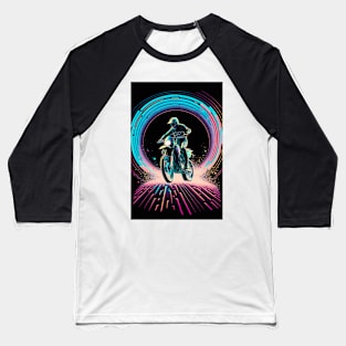 Cyber Future Dirt Bike With Neon Colors Baseball T-Shirt